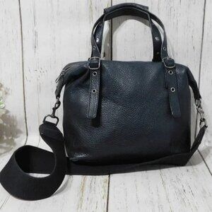 Lucky Brand Black Leather Caro Crossbody Shoulder Bag Purse Luggage Strap